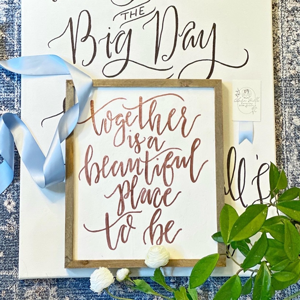 Wedding Calligraphy Sign Handmade